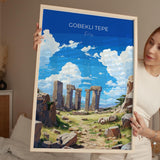Gobekli Tepe Travel Poster Wall Art, Travel Print of Gobekli Tepe, Turkey Wall Art, Gobekli Tepe Art Lovers Gift, Wall Art Print NQ Media Designs