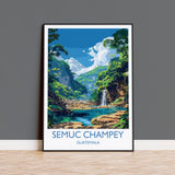 Semuc Champey Travel Print, Travel Poster of Semuc Champey, Central America Poster, Guatemala Wall Art Lovers Gift NQ Media Designs