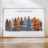 Amsterdam Skyline Travel Poster Wall Art Landscape, Travel Print of Amsterdam, Amsterdam Art Lovers Gift,Netherlands Art Gift NQ Media Designs