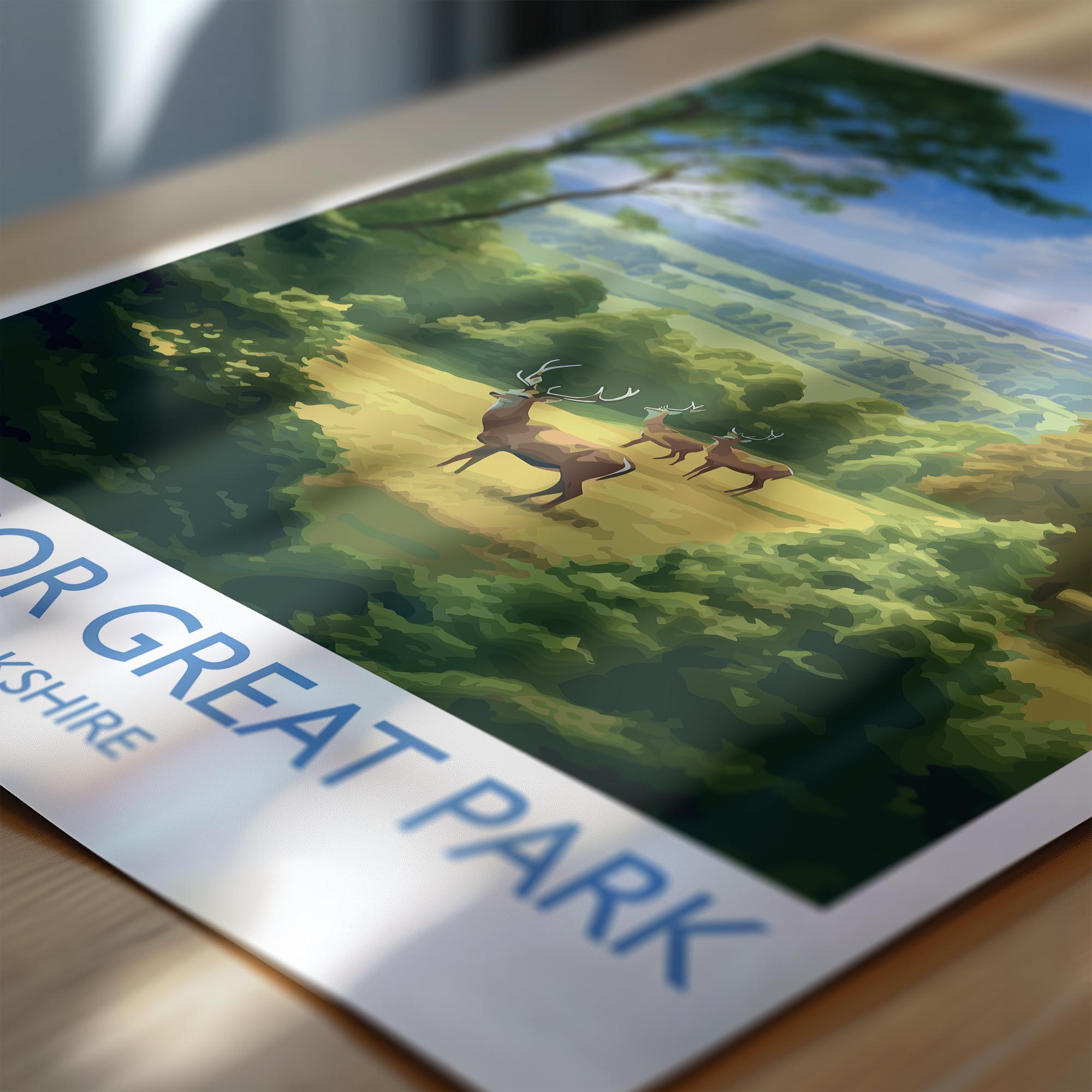 Windsor Great Park Travel Print, Travel Poster of Windsor Great Park , Berkshire, England, Windsor Gift, Wall Art Print NQ Media Designs