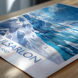 Jokulsarlon Poster Wall Art, Jokulsarlon Travel Print, Iceland Wall Art, Jokulsarlon Art Lovers Gift, Iceland Gift NQ Media Designs