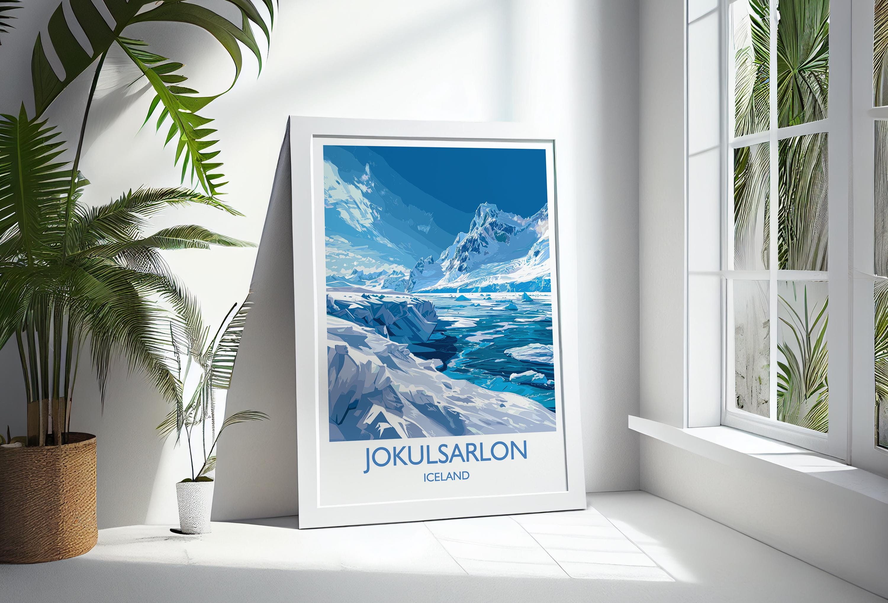 Jokulsarlon Poster Wall Art, Jokulsarlon Travel Print, Iceland Wall Art, Jokulsarlon Art Lovers Gift, Iceland Gift NQ Media Designs