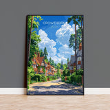 Crowthorne Travel Poster, Travel Print of Crowthorne, Berkshire, England, Windsor Gift, Wall Art Print NQ Media Designs
