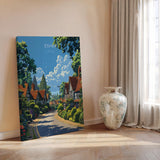 Esher Travel Poster, Travel Print of Esher, Surrey Poster, Esher Wall Art Gift, London Art Lovers UK Travel Gift NQ Media Designs