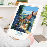 Lewes Travel Poster Wall Art, Lewes Travel Print, East Sussex, English Coastal Art, Lewes Gift, Wall Art Print NQ Media Designs