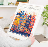 Amsterdam Skyline Travel Print Wall Art, Amsterdam Skyline Travel Poster, Amsterdam City, Netherlands City Art, Amsterdam Art Lovers Gift NQ Media Designs