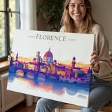 Florence Skyline Travel Poster Wall Art Landscape, Travel Print of Florence, Florence Art Lovers Gift,Italy Art Gift NQ Media Designs