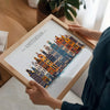 Amsterdam Skyline Travel Poster Wall Art Landscape, Travel Print of Amsterdam, Amsterdam Art Lovers Gift,Netherlands Art Gift