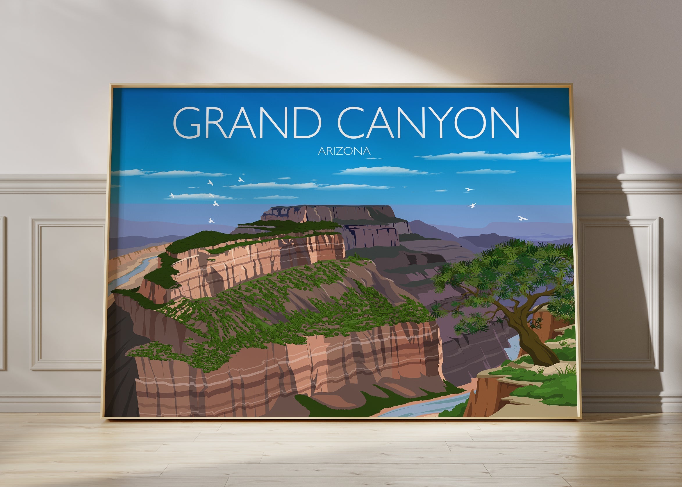 Grand Canyon Travel Poster, Travel Print of Grand Canyon, Arizona, USA,Limited Edition NQ Media Designs