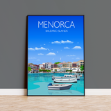 Menorca Travel Poster, Travel Print of Menorca, Balearic Islands NQ Media Designs