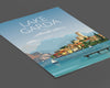 a book with a picture of lake garda on it