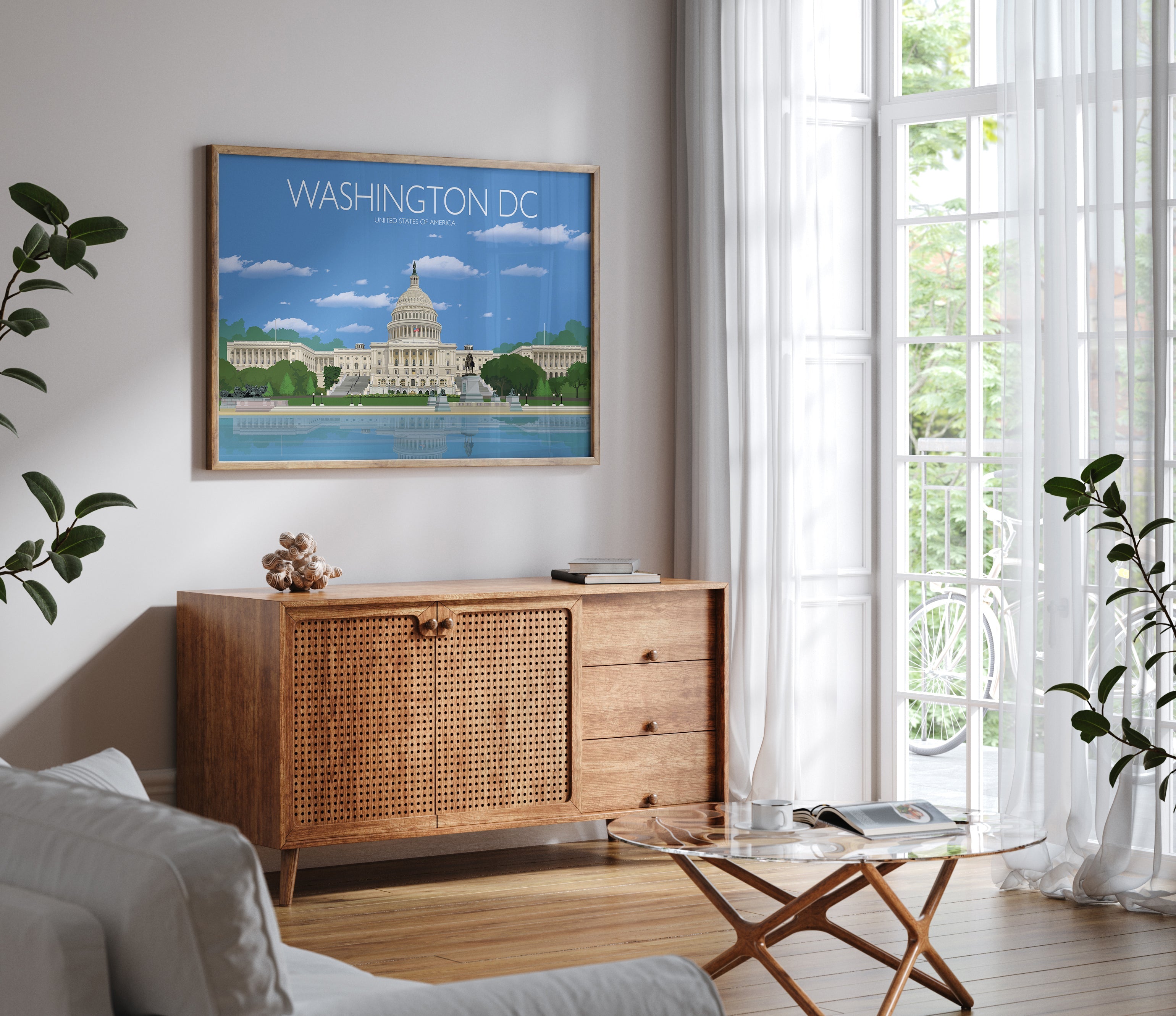 Washington Travel Poster, Travel Print of Washington DC, USA,Limited Edition NQ Media Designs