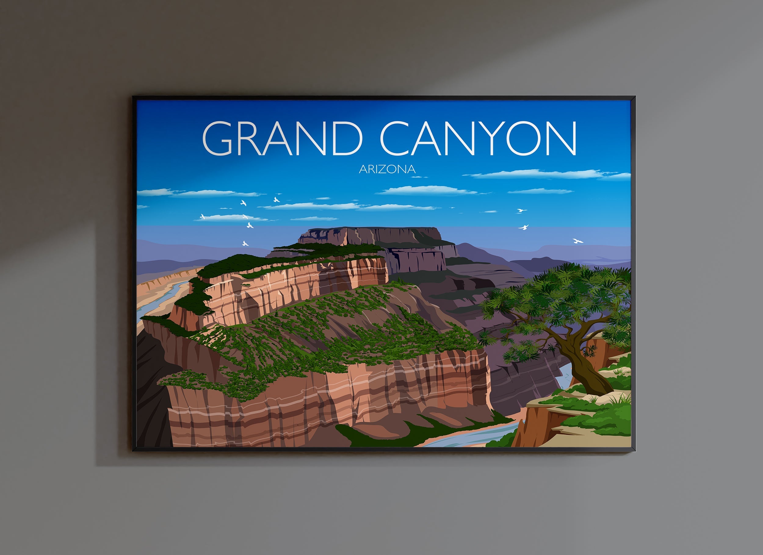 Grand Canyon Travel Poster, Travel Print of Grand Canyon, Arizona, USA,Limited Edition NQ Media Designs