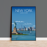 New York Travel Poster, Travel Print of New York, City of New York, USA NQ Media Designs