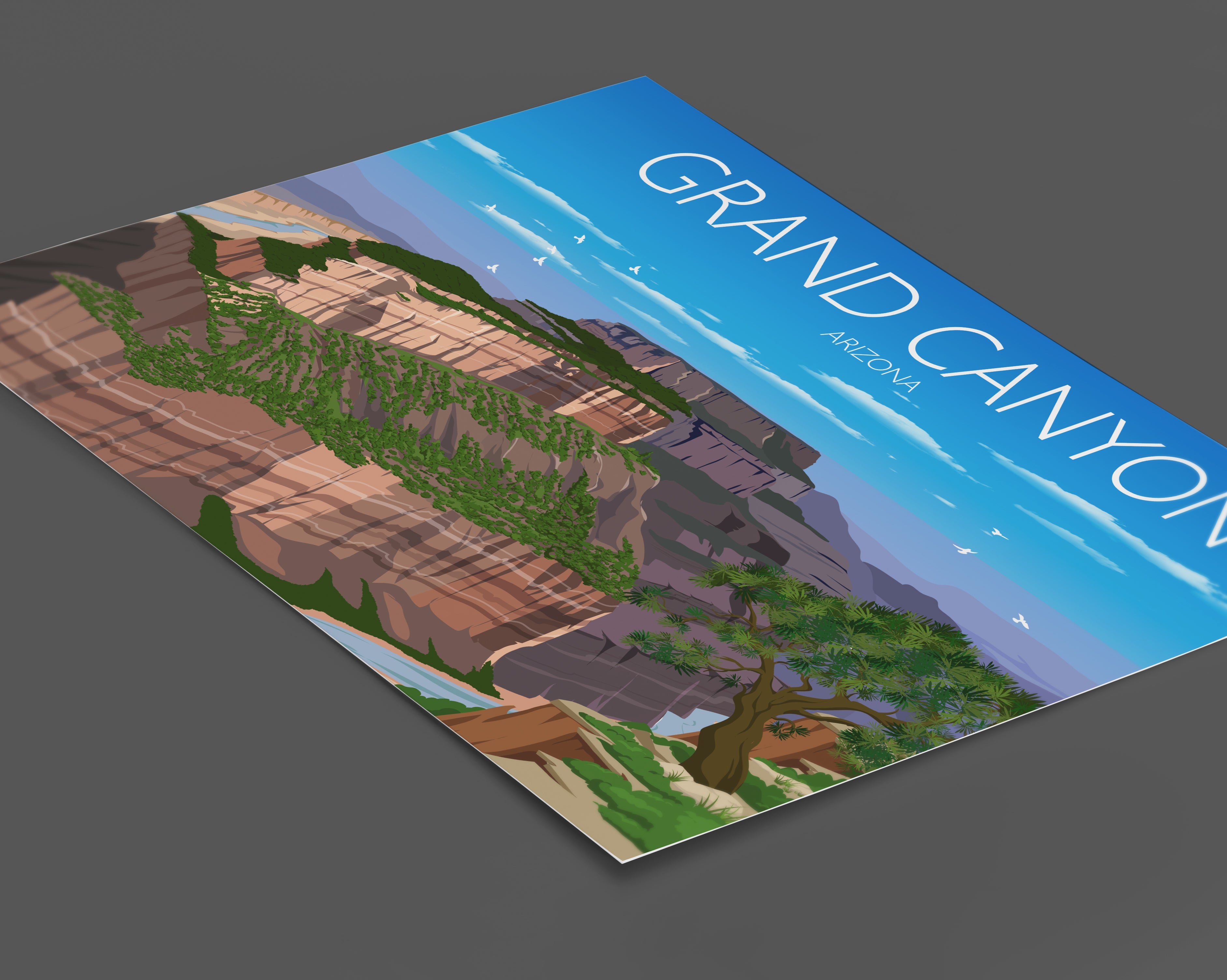 Grand Canyon Travel Poster, Travel Print of Grand Canyon, Arizona, USA,Limited Edition NQ Media Designs