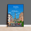 Paris Travel Poster, Travel Print of Paris, City of Paris, France