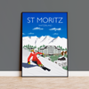 St Moritz Travel Poster, Travel Print of St Moritz, St Moritz, Switzerland NQ Media Designs