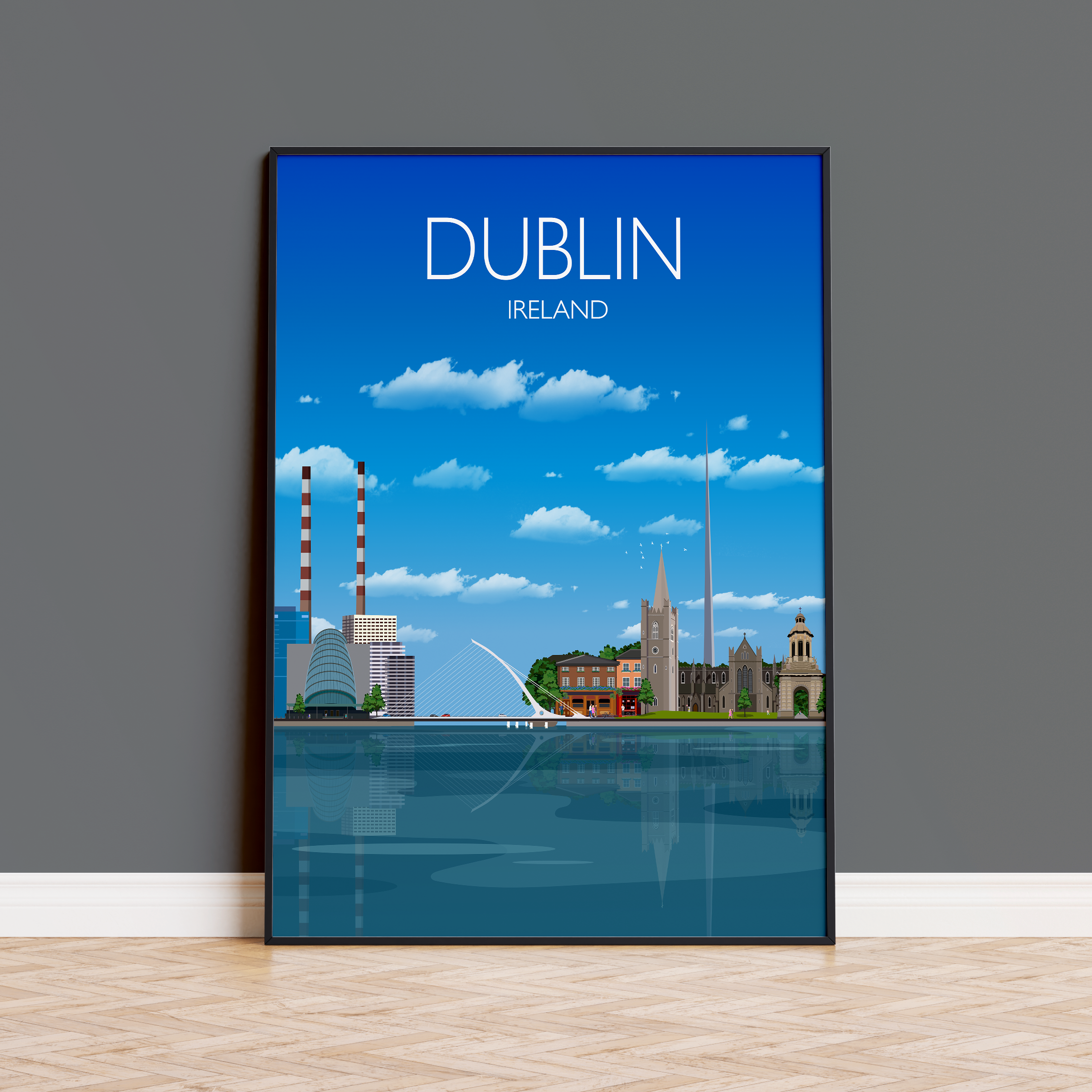 Dublin Travel Print, Dublin Poster, Dublin, Ireland, Ireland Travel Poster NQ Media Designs