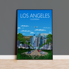 Los Angeles Travel Poster , Travel Print of Los Angeles, City of Los Angeles, California USA, USA Travel Poster, Los Angeles Cityscape NQ Media Designs