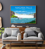 Niagara Falls Travel Poster, Travel Print of Niagara Falls, Canada,Limited Edition NQ Media Designs