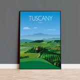 Tuscany Travel Poster, Travel Print of Tuscany, Region of Italy NQ Media Designs