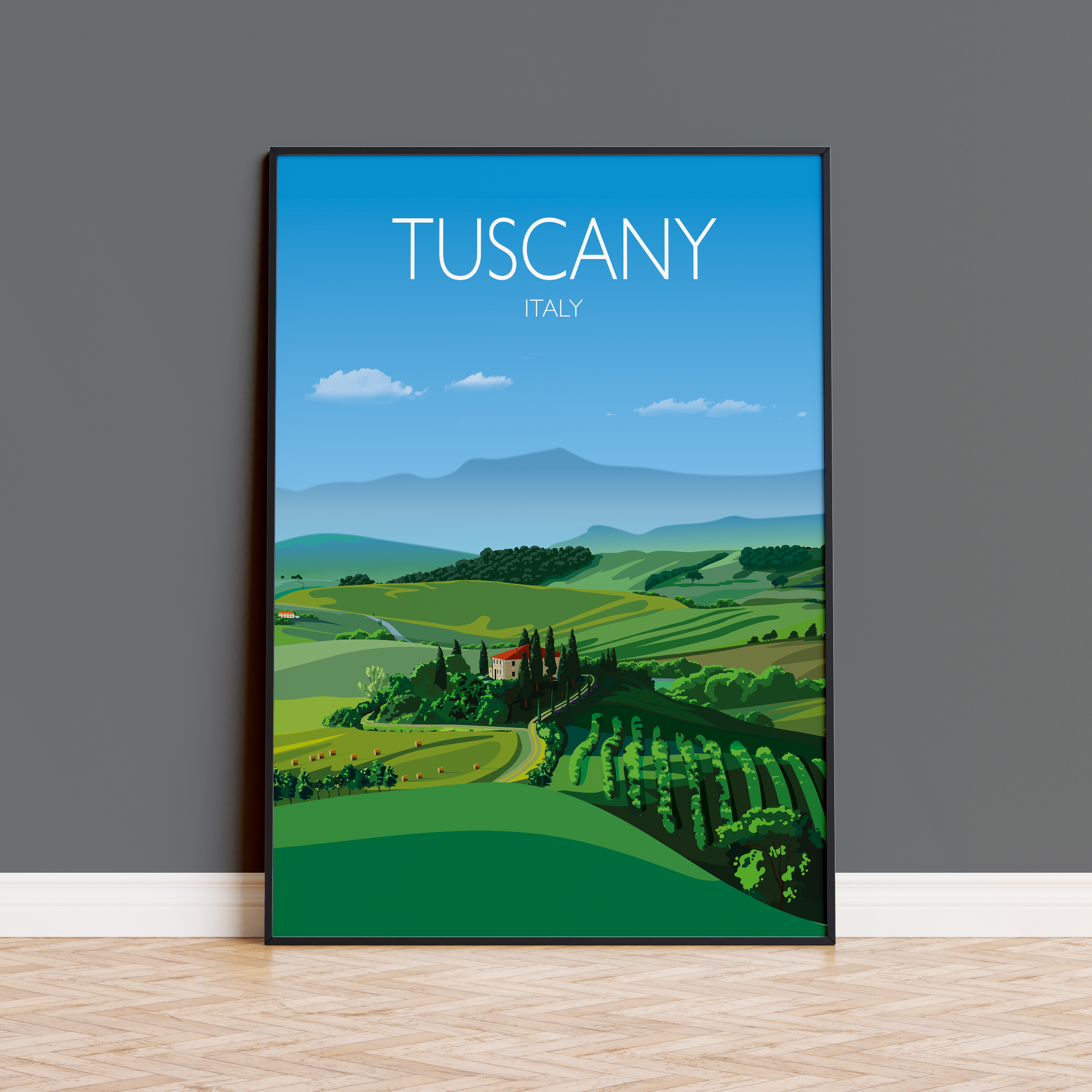Tuscany Travel Poster, Travel Print of Tuscany, Region of Italy NQ Media Designs