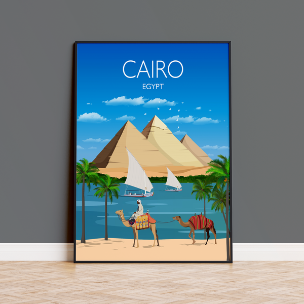 Cairo Travel Poster, Travel Print of Cairo, Cairo, Pyramids, Egypt