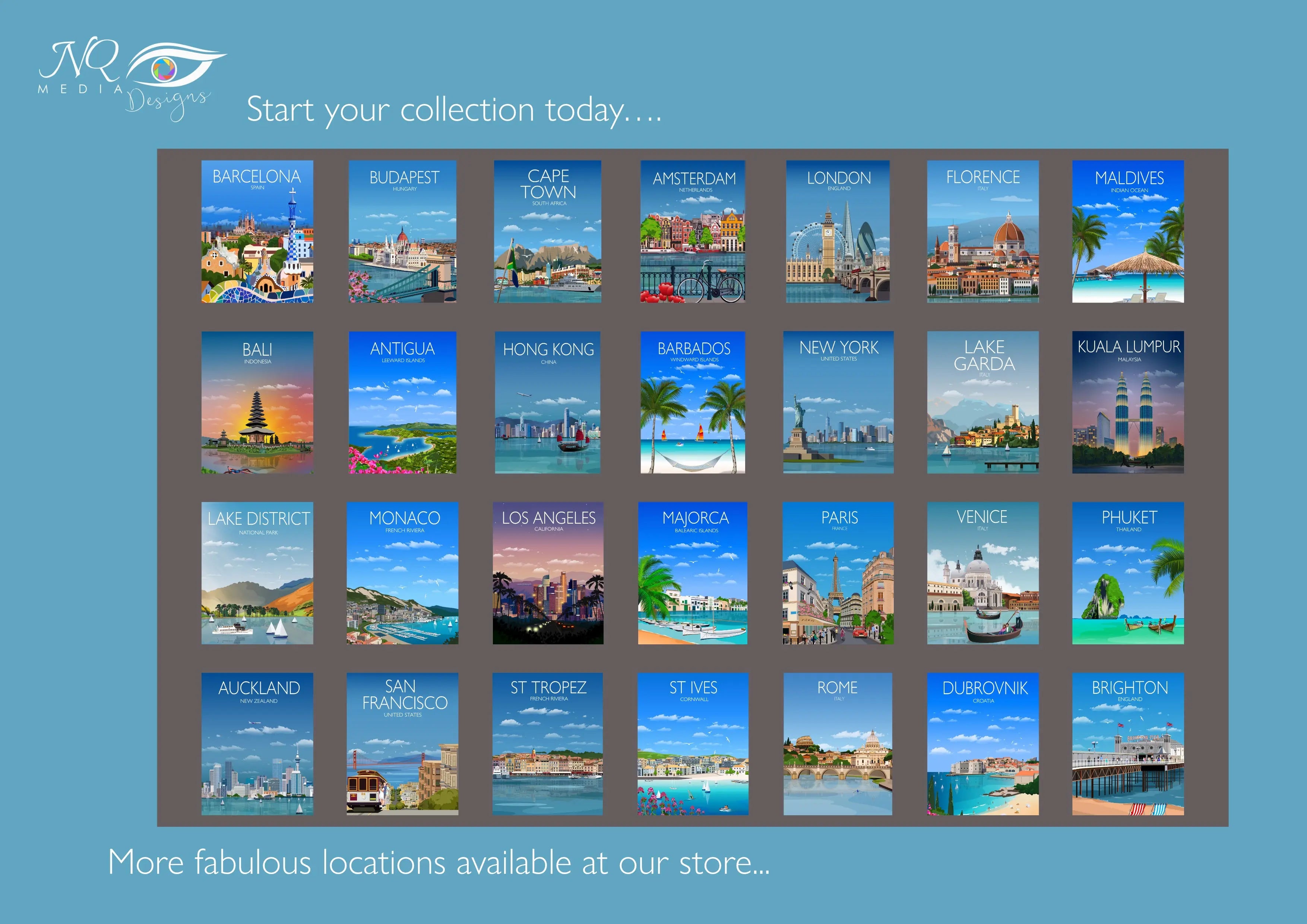 Saint Lucia Travel Poster, Travel Print of Saint Lucia, Windward Islands, Caribbean NQ Media Designs