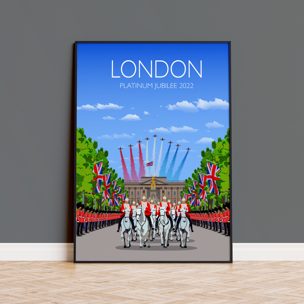 Platinum Jubilee Travel Print, London Travel Poster, City of London, UK