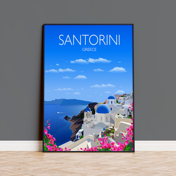 a poster of a beautiful view of the ocean