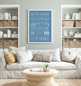 Family Rules Print, Personalised family word art. Gift for family, Canvas Digital Art Print, Birthday Gift, Family gift NQ Media Designs