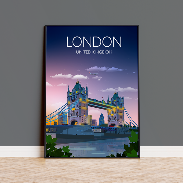 Tower Bridge Travel Print, Tower Bridge Travel Poster, City of London, UK