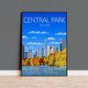 Central Park Travel Poster, New York, Travel Print of Central Park, City of New York, USA NQ Media Designs