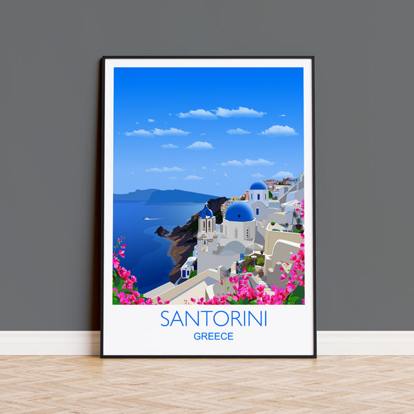 a poster of a beautiful view of the ocean