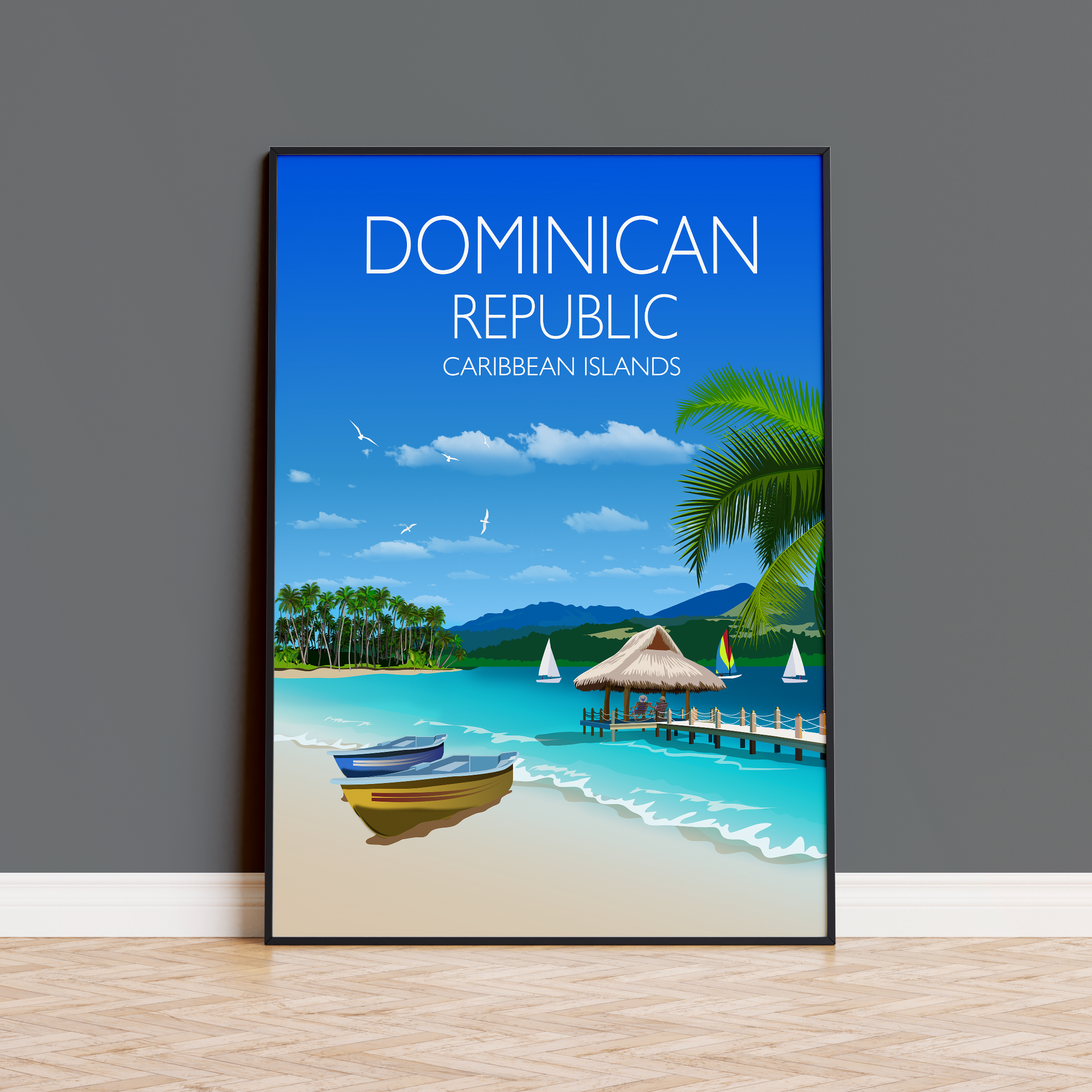 Dominican Republic Travel Poster, Travel Print of Dominican Republic, Caribbean, Travel Poster, Dominican Republic Print NQ Media Designs