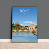 Rome Travel Poster, Travel Print of Rome, City of Rome, Italy NQ Media Designs