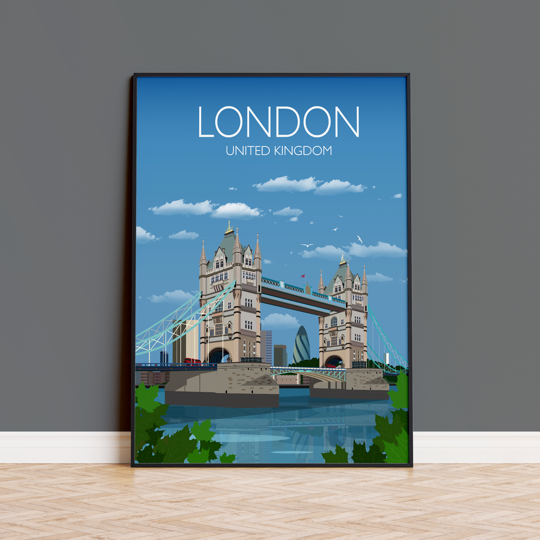 Tower Bridge Travel Print, Tower Bridge Travel Poster, City of London, UK NQ Media Designs