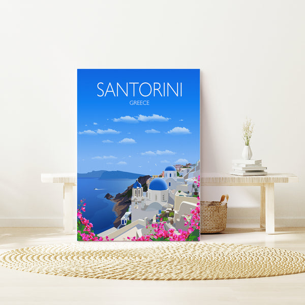 a poster of a scenic view of the ocean