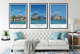 Dubai Travel Poster, Travel Print of Dubai, City of Dubai, United Arab Emirates NQ Media Designs