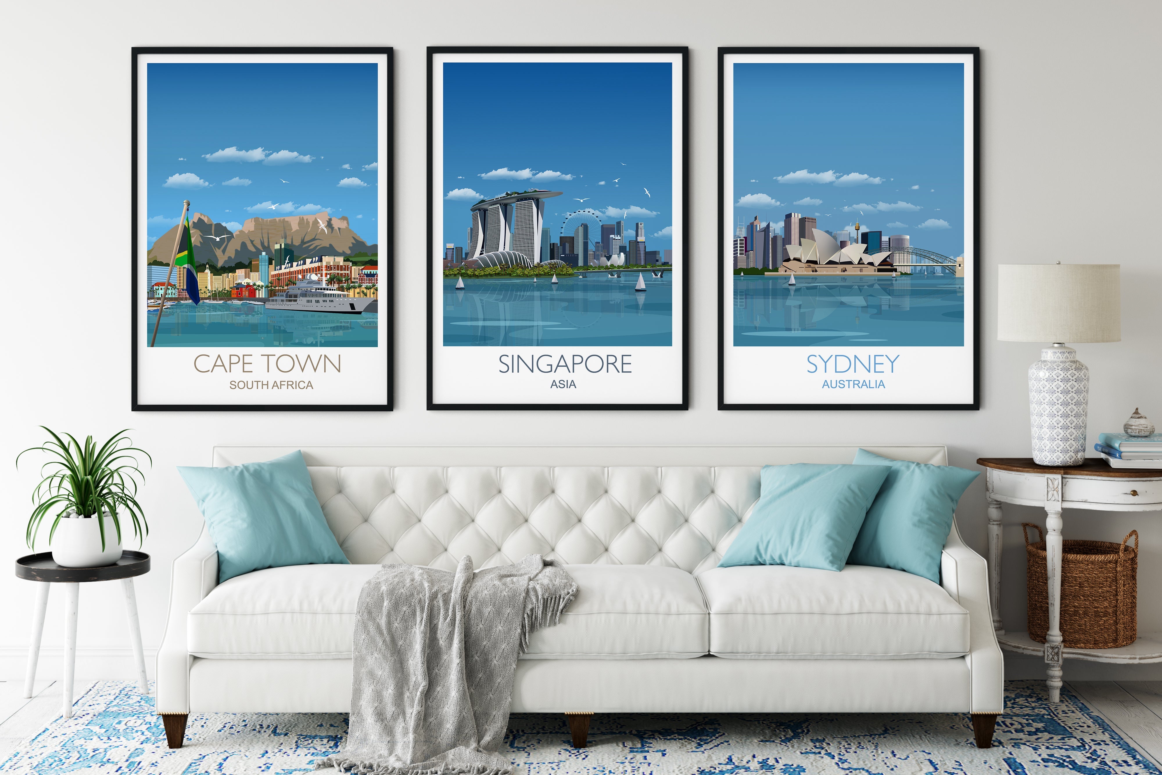Dubai Travel Poster, Travel Print of Dubai, City of Dubai, United Arab Emirates NQ Media Designs