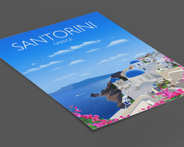 a brochure with a picture of a town on a cliff
