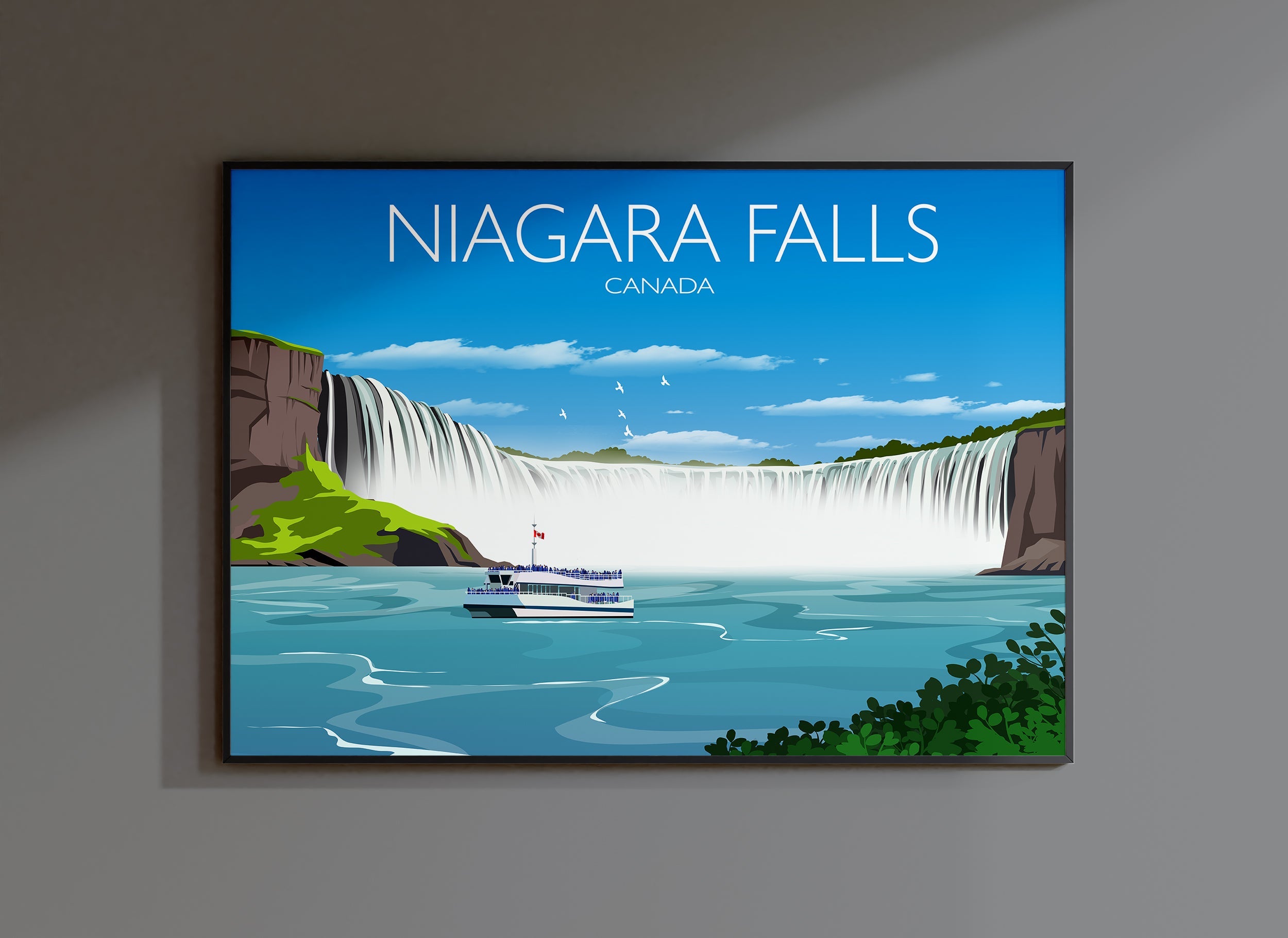Niagara Falls Travel Poster, Travel Print of Niagara Falls, Canada,Limited Edition NQ Media Designs