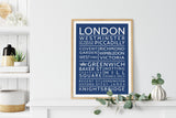 London Word Art print - London destinations - London Print- London Places - Birthday gift - Mothers Day gift NQ Media Designs