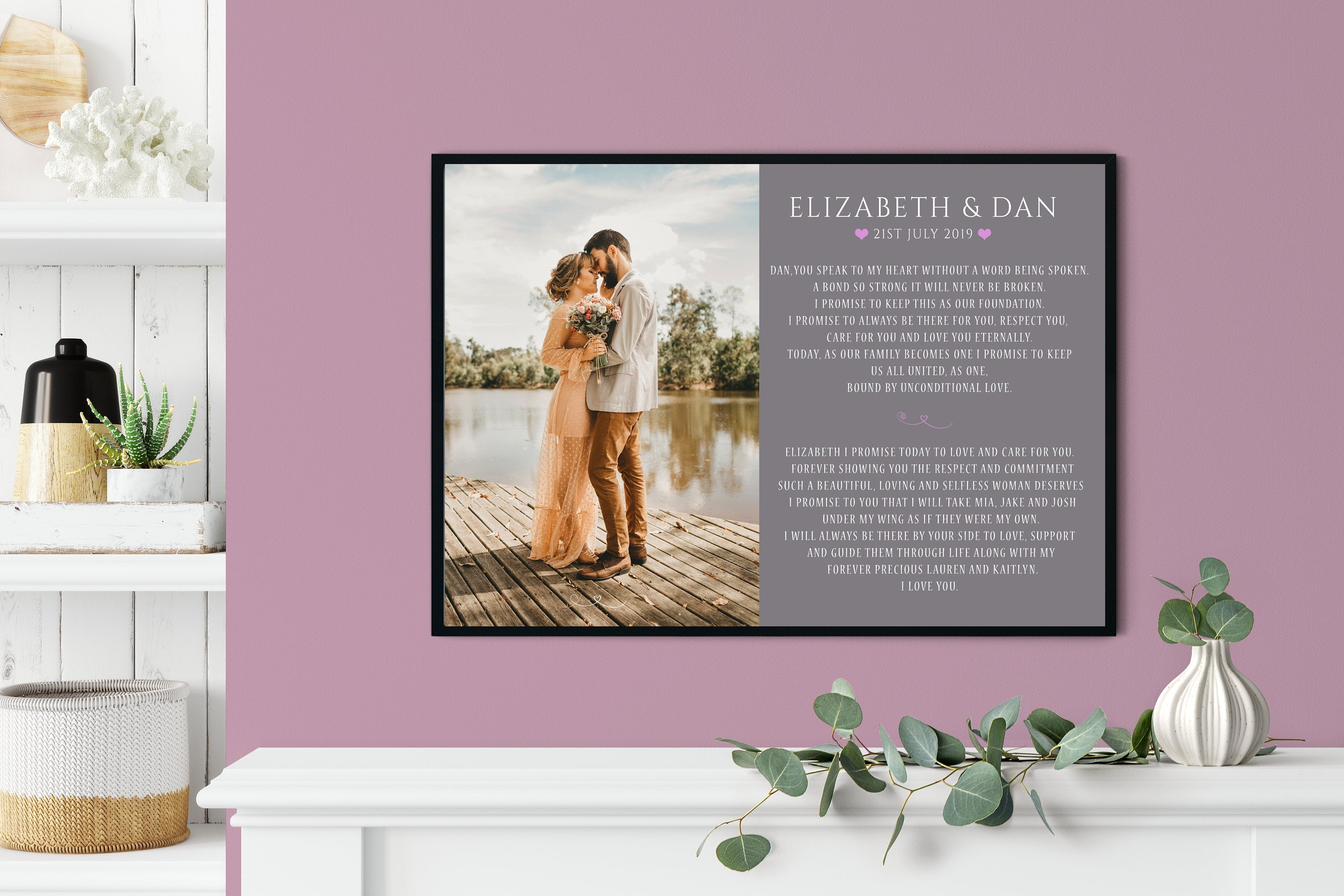 Wedding vows and photo, Custom wedding vows, Couple wedding vows art, Couple gift idea, Wedding anniversary gift NQ Media Designs
