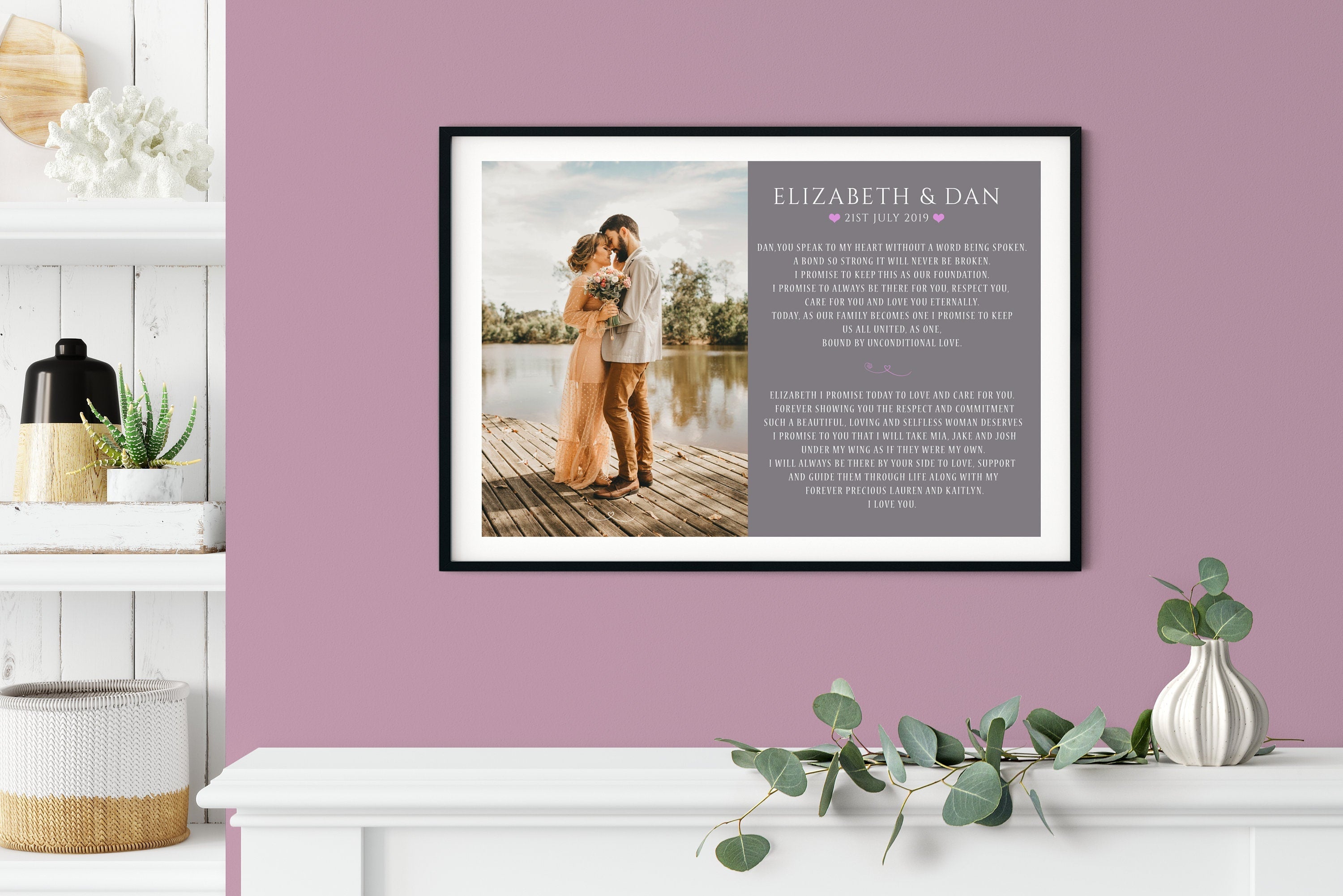 Wedding vows and photo, Custom wedding vows, Couple wedding vows art, Couple gift idea, Wedding anniversary gift NQ Media Designs