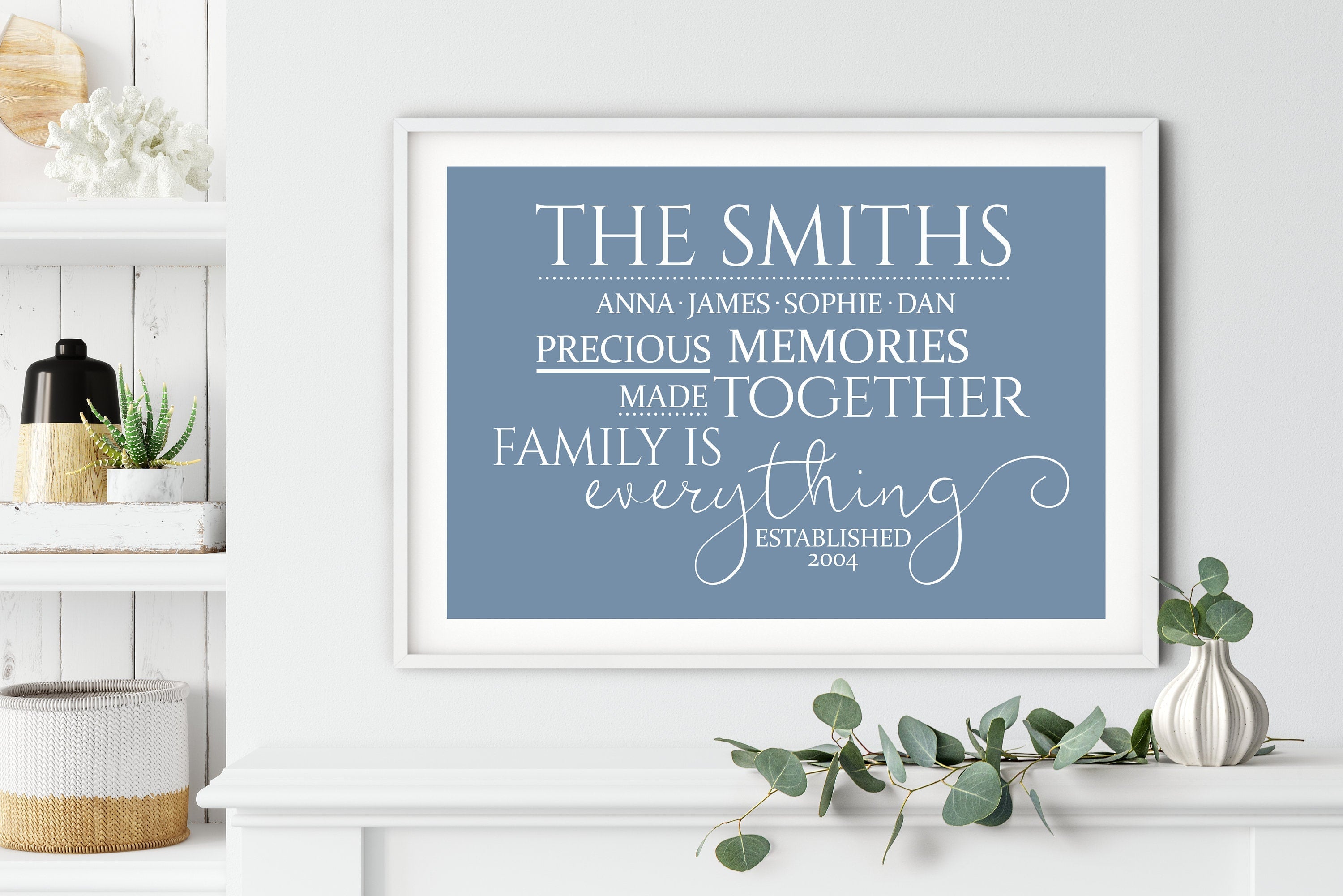 Personalised family word art, gift for family, Canvas Digital Art Print, Family keepsake, Christmas Gift NQ Media Designs