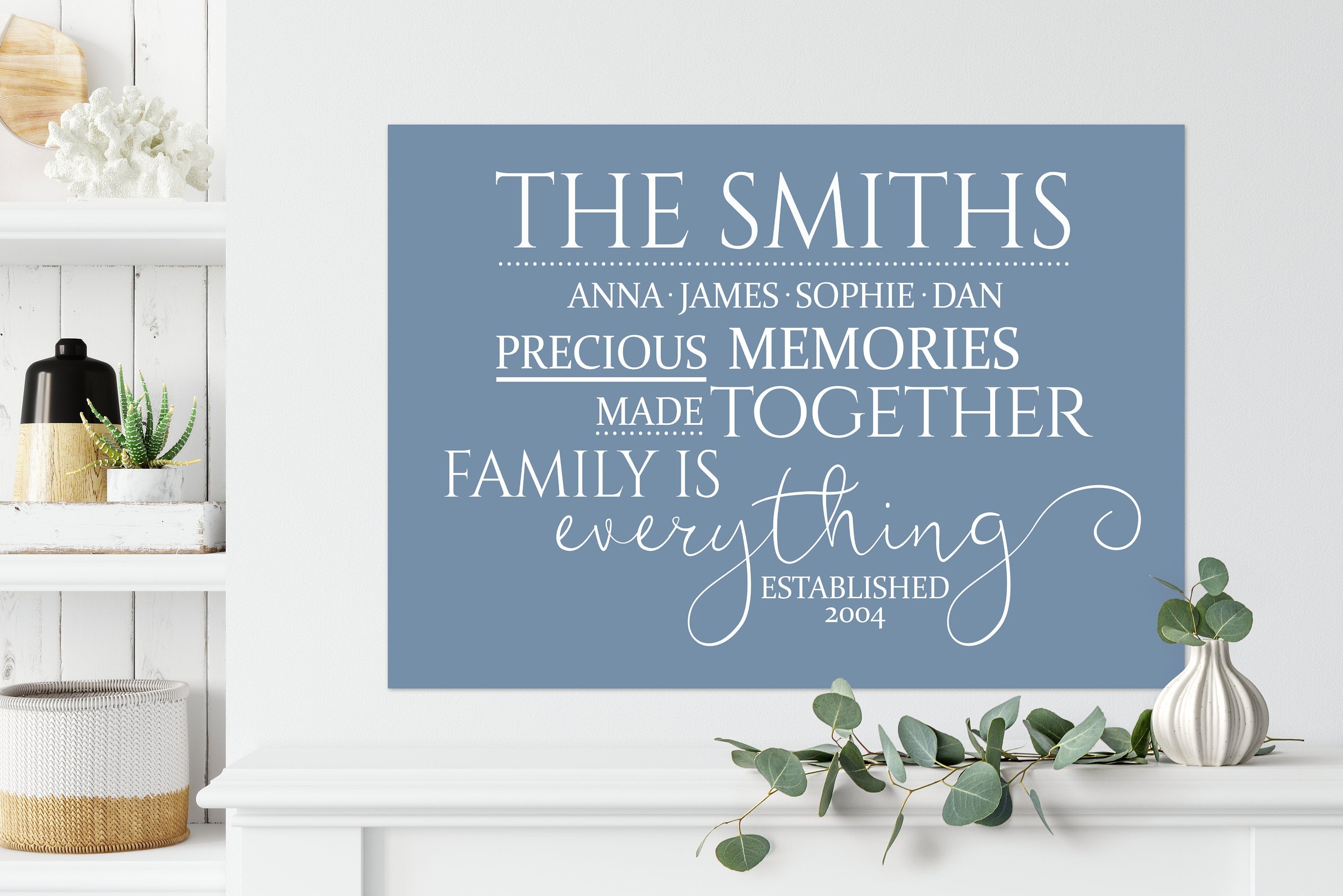 Personalised family word art, gift for family, Canvas Digital Art Print, Family keepsake, Christmas Gift NQ Media Designs