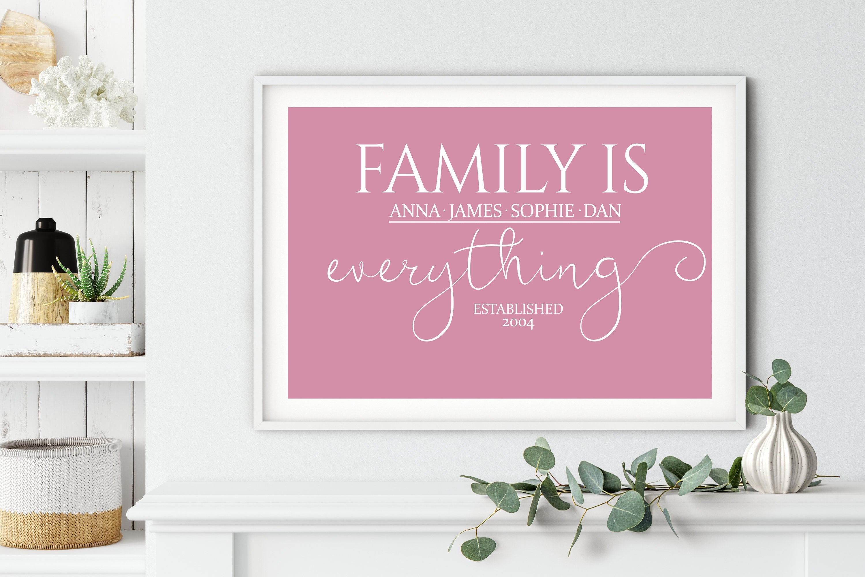 Personalised Family Word Art Print, Family Wall Décor, Printable Gallery Wall Art Print, Christmas Gift NQ Media Designs