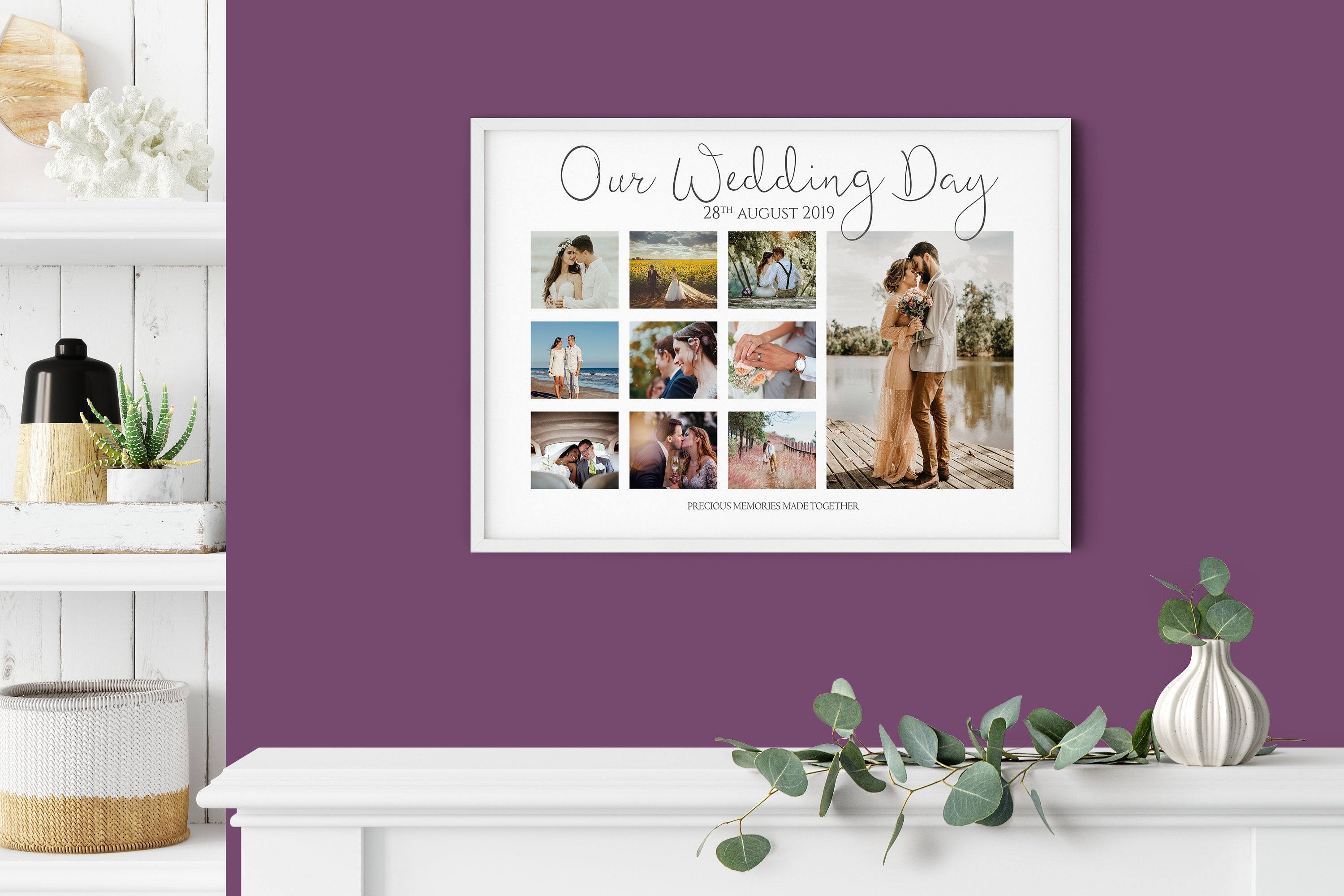 Wedding photo collage, Custom wedding gift, 1st anniversary gift, Gift for newlyweds, Wedding gift, Wedding art NQ Media Designs