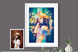 Custom portrait painting, Pop Art, Modern Art, Rainbow Pop Art, colorful abstract, Commission painting from photo NQ Media Designs